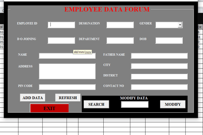 I will provide user or data entry form in excel with vba