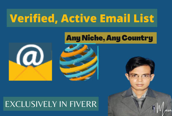 I will provide verified and active niche targeted bulk email list for email marketing