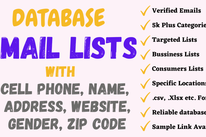 I will provide you USA database email and phone number list