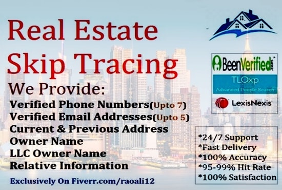 I will real estate skip tracing services