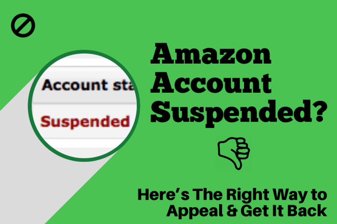 I will reinstate your amazon, etsy, and ebay suspended account