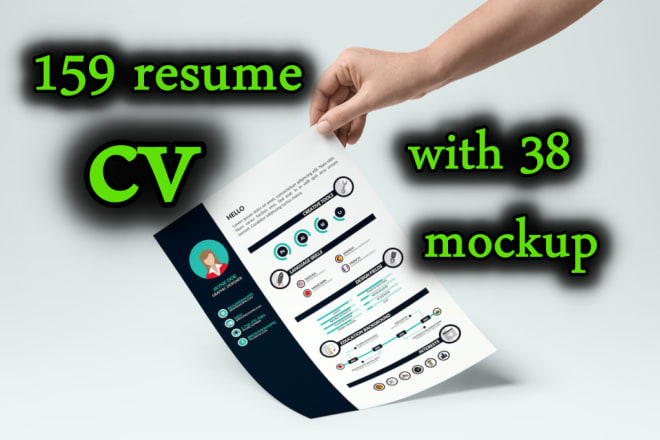 I will send you 159 resume cv with 38 mockup psd