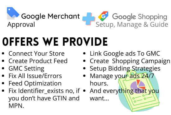 I will setup and manage google shopping and merchant center