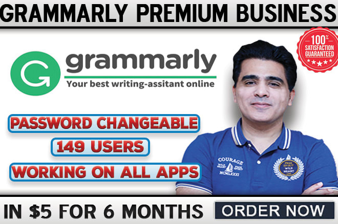 I will share premium business grammarly subscription via login details