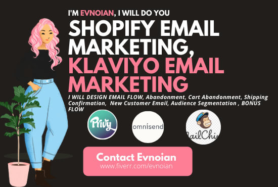 I will shopify email marketing, privy, omnisend, mailchimp, klaviyo email marketing