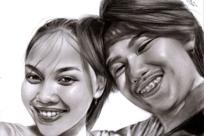 I will sketch couple portrait drawing