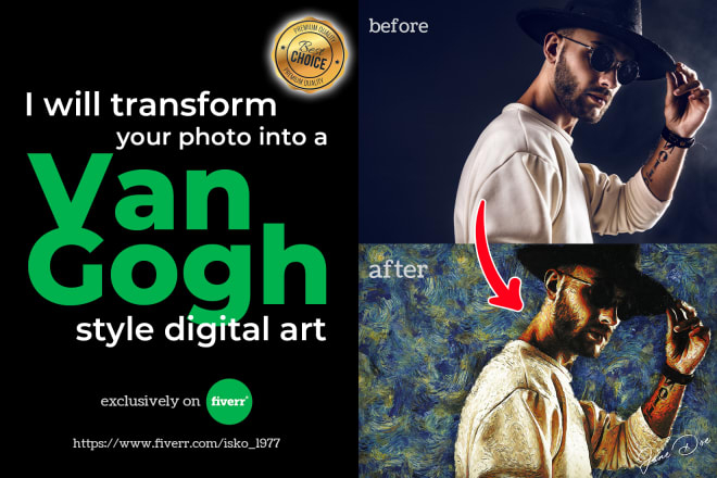 I will transform your photo into a van gogh style digital art