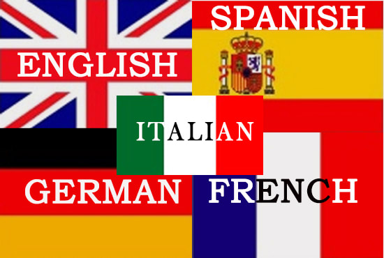 I will translate between english, spanish,french,italian and german