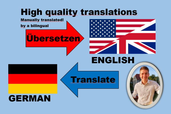 I will translate english to german and vica versa