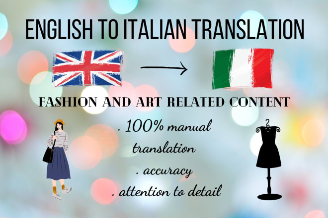 I will translate your fashion related content english to italian