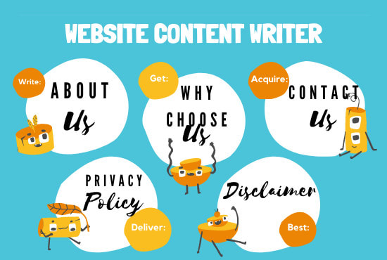 I will write about us, why choose us, pages for your website
