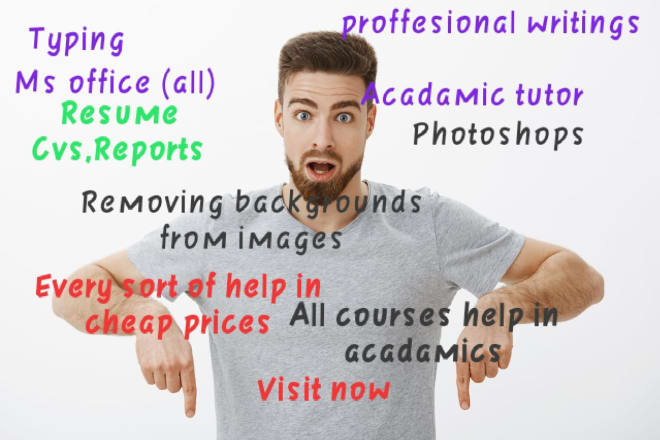 I will write blogs, typing work, ms office, data entry, translation,proofreading