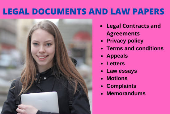 I will write powerful legal contracts and agreement documents