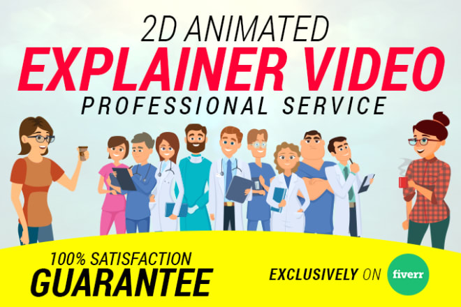 I will do professional 2d animated explainer video