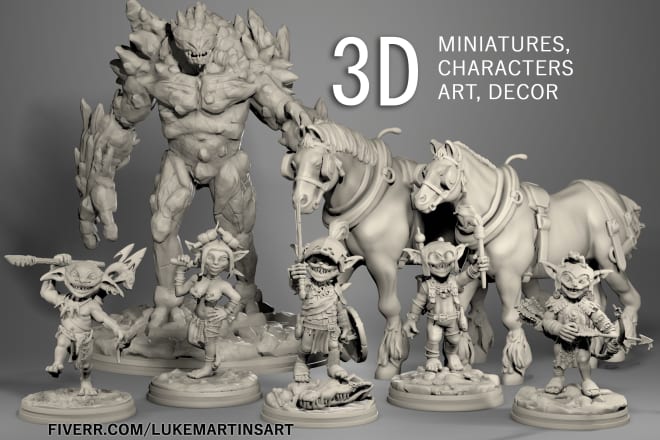 I will 3d sculpt a dynamic miniature for production