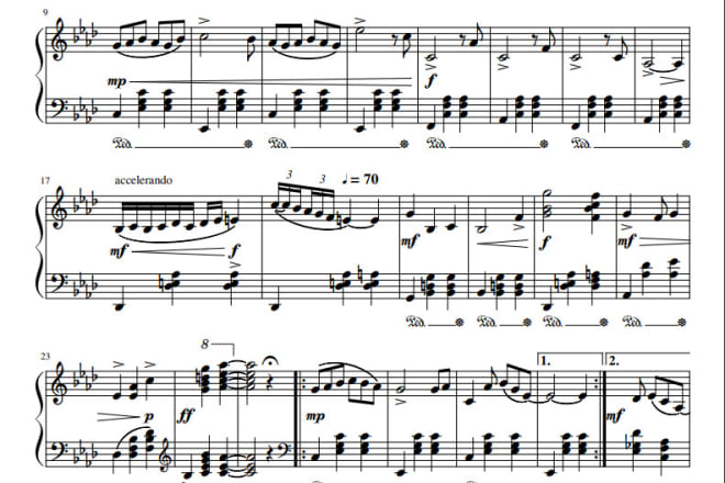 I will arrange piano sheet music for a song of your choice