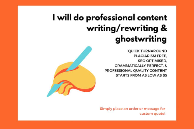 I will be your content writer and article rewriter