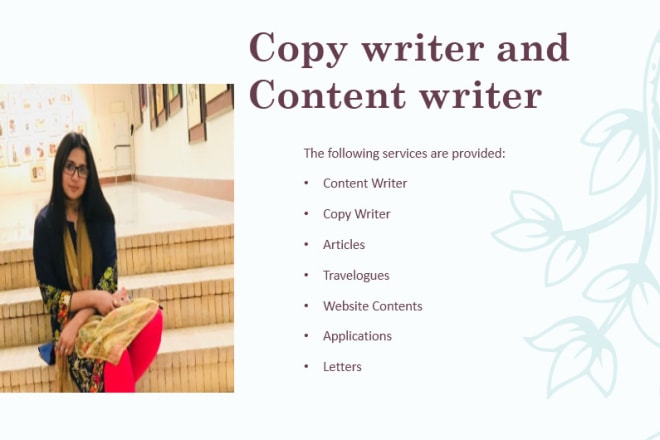I will be your copywriter and content writer