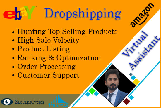 I will be your ebay dropshipping expert amazon to ebay virtual assistant drop shipping