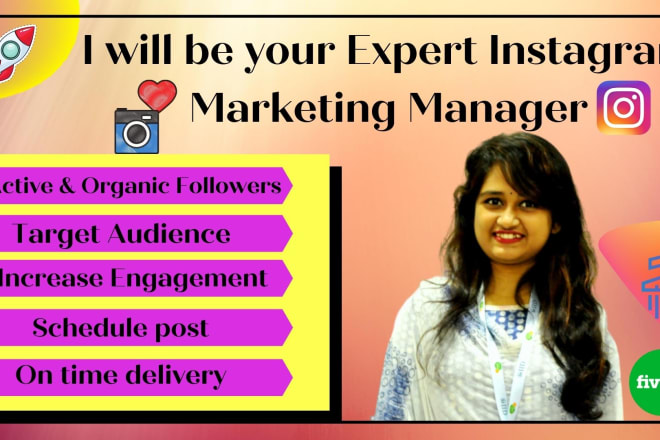 I will be your expert instagram marketing manager for promotion