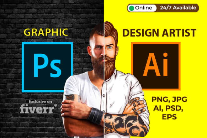 I will be your graphic artist by using adobe photoshop, illustrator