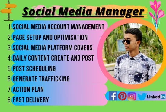 I will be your social media manager and personal assistant