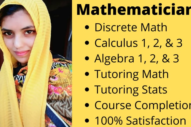 I will be your virtual tutor of discrete math calculus and algebra