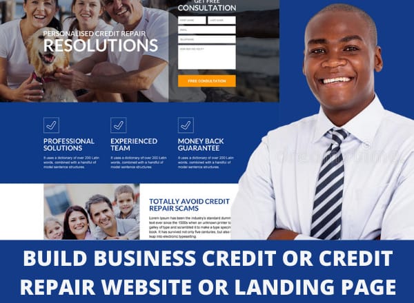 I will build business credit or credit repair website or landing page