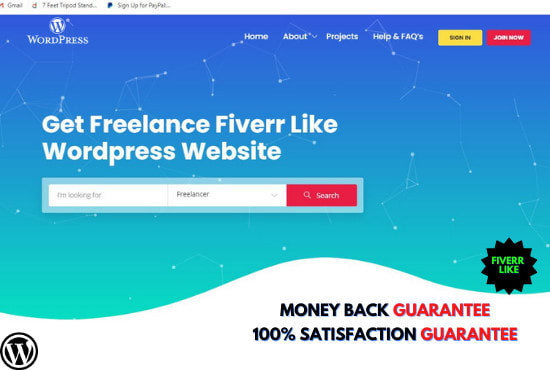I will build freelancing website or marketplace website like fiverr