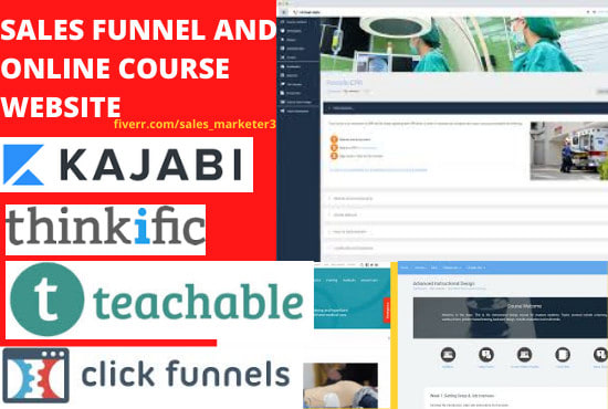 I will build teachable, thinkific, kajabi website and kajabi online course websi