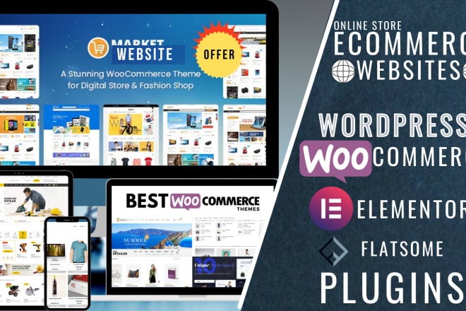 I will build woocommerce website by wordpress woocommerce, flatsome, elementor plugin