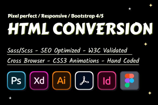I will convert psd, pdf to html, responsive bootstrap