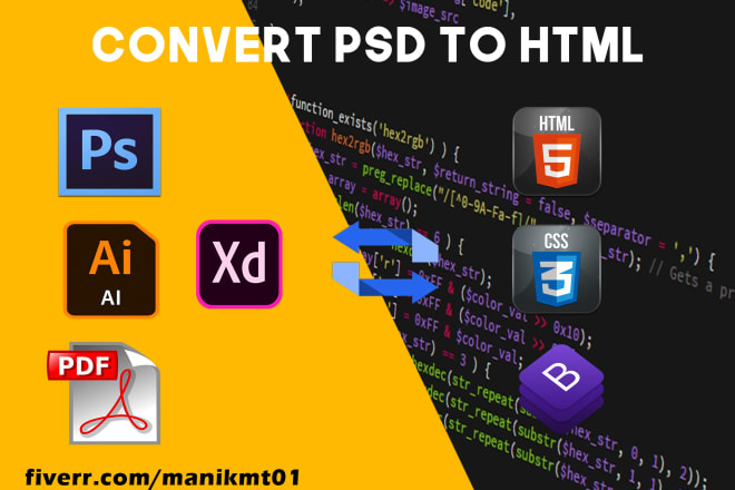 I will convert psd to html responsive design with html css bootstrap