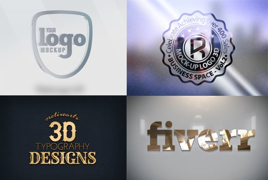 I will create 20 different photorealistic 3d logo mockups