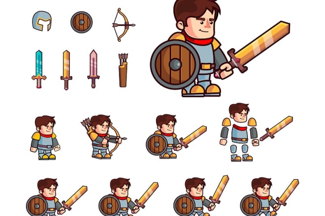 I will create 2d game character for your game