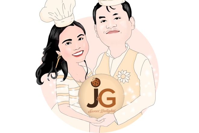 I will create a caricature logo customized character of yourself