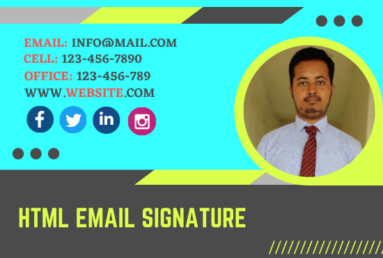 I will create a professional clickable responsive HTML email, gmail, outlook signature