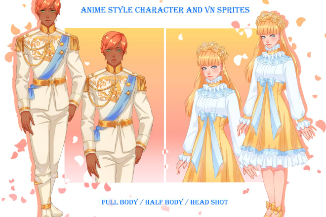 I will create anime vn sprites for your game