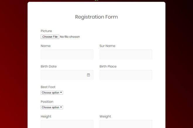 I will create any web form for your website