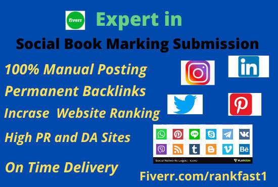 I will create best quality 60 bookmarks on social sites