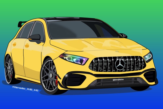 I will create can make vector or vexel cartoon brilliant your sport car