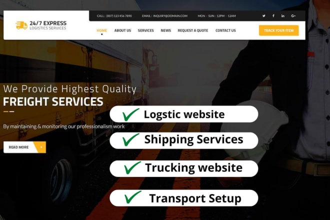 I will create cargo, logistic, travel, transport,trucking websites