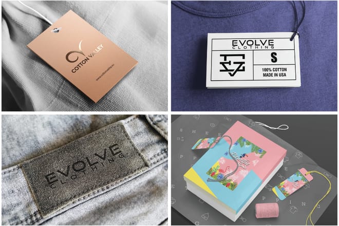 I will create clothing tag, clothing label, hang tag design