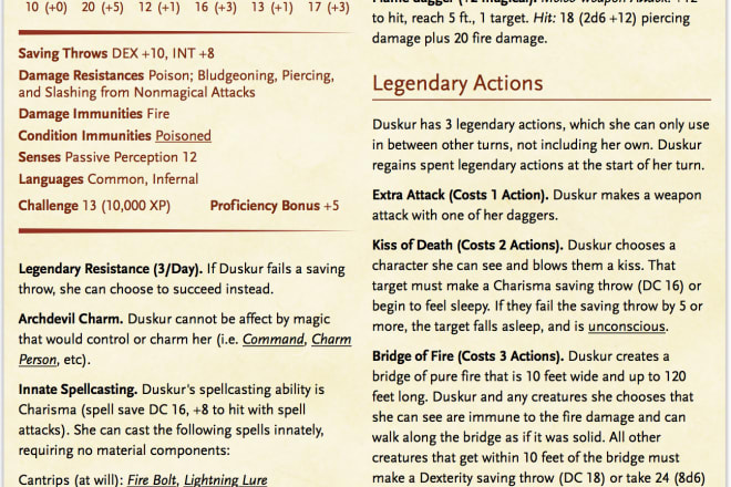 I will create custom monsters for your dungeons and dragons campaign