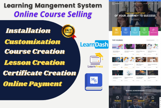 I will create elearning educational online course lms website