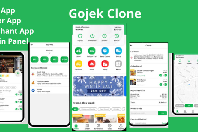 I will create gojek clone apps
