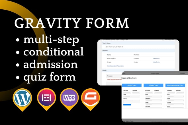 I will create gravity forms, contact form, multistep form and conditional form
