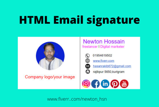 I will create HTML email signature