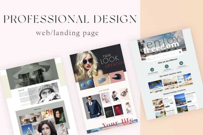 I will create landing page design web page design