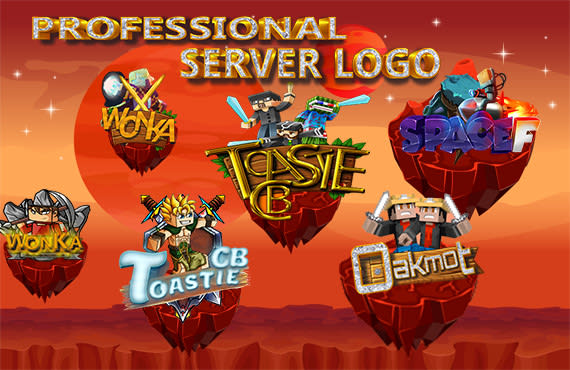 I will create minecraft logo server, discord icon server
